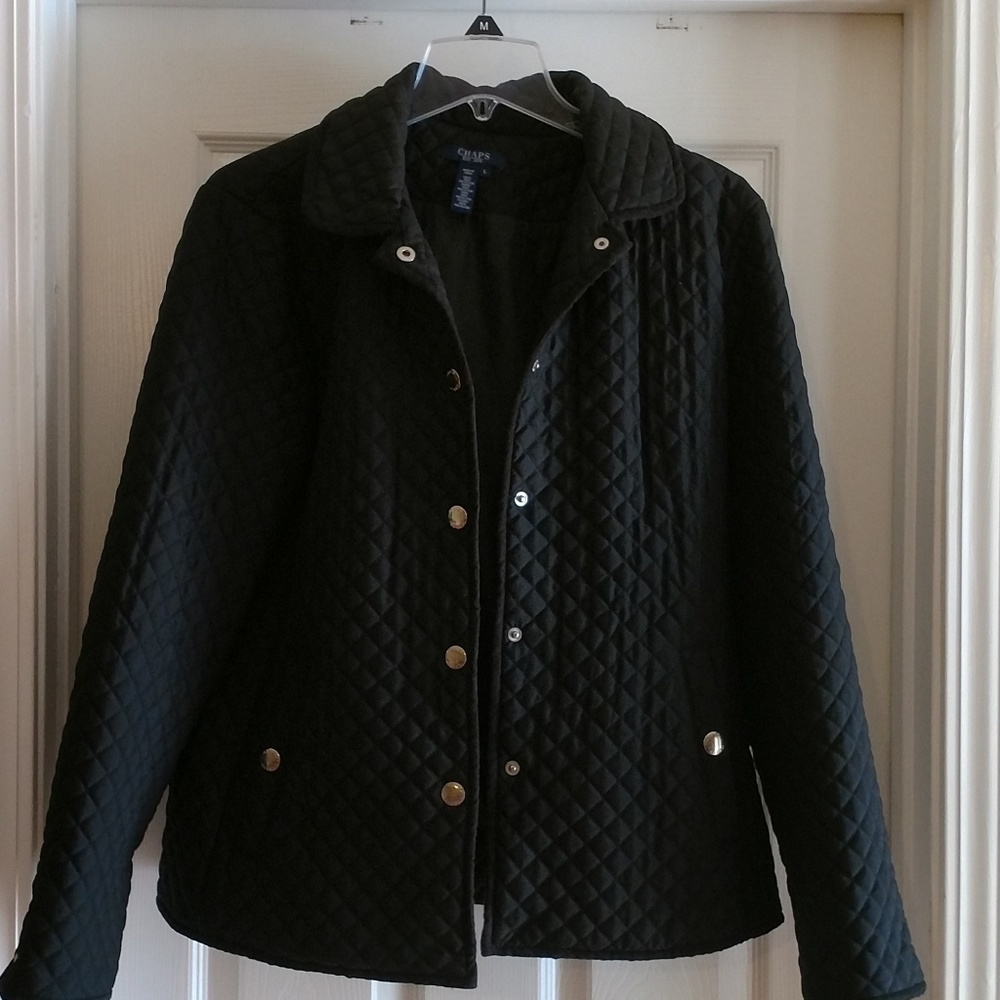 Black quilted looking jacket by Chaps